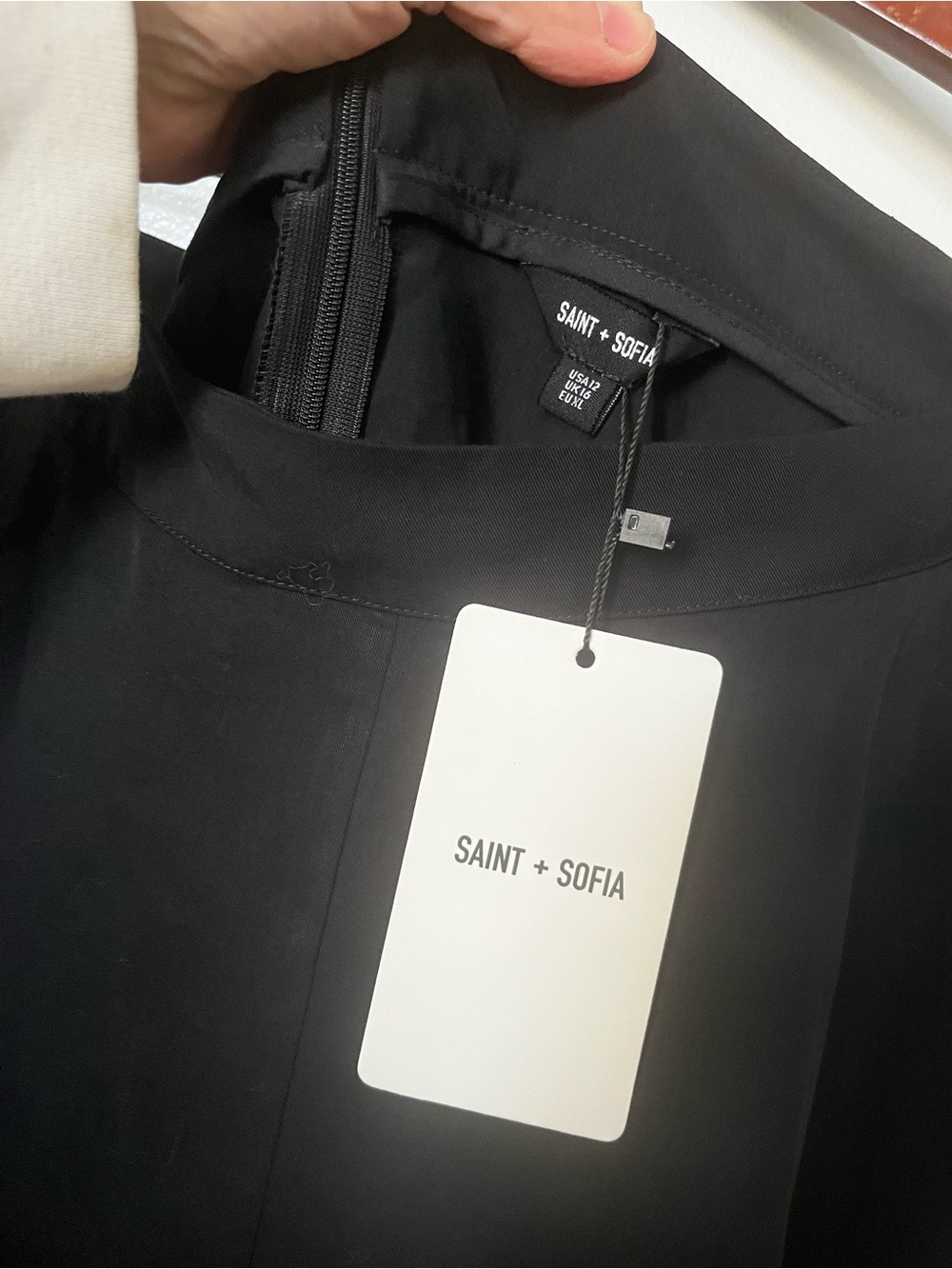 Saint + Sofia NWT Women's Black High-Low Midi “Noho” Skirt with Pockets! - Picture 11 of 11